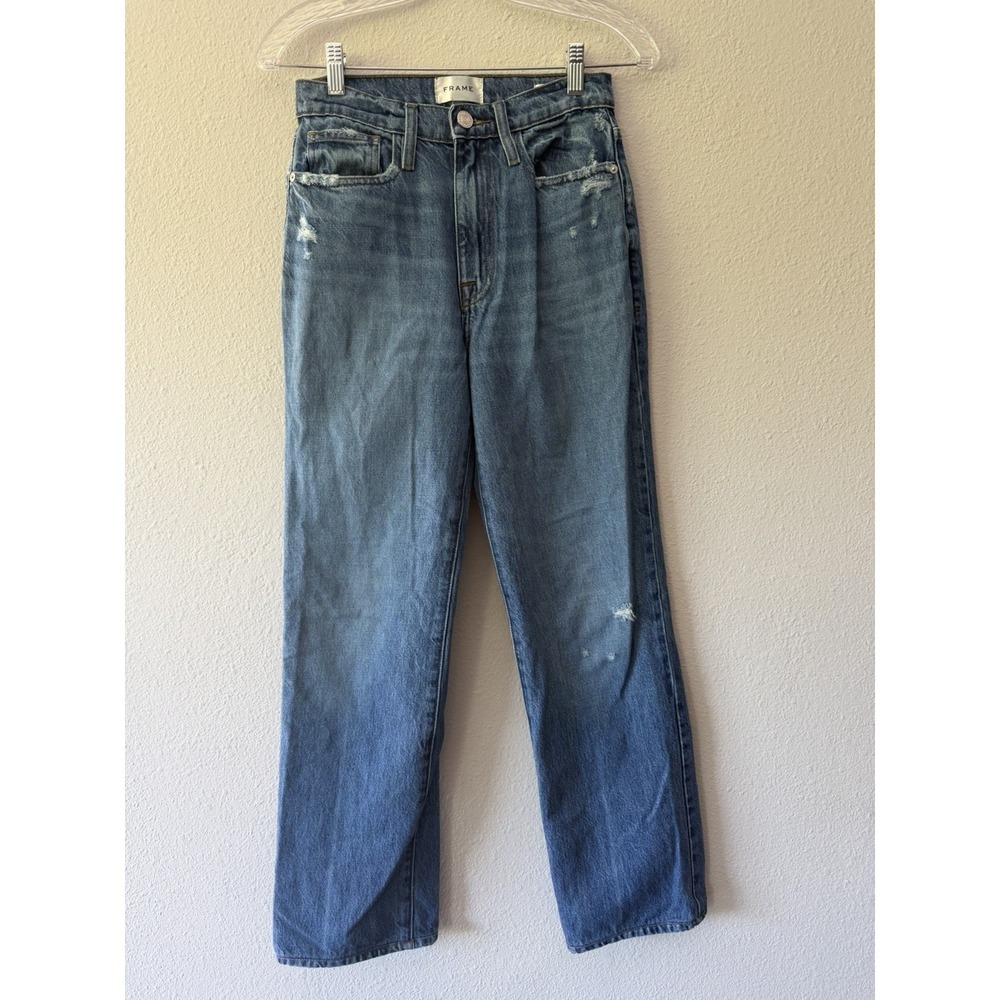 FRAME Jeans Size 24 Womens Le Jane Mariner Blue Denim  High Rise Straight Leg